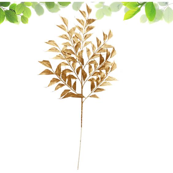 Poenia Arte Floral Rama de Caryota Oro 91cm - Adornos Navideños - Alta Calidad