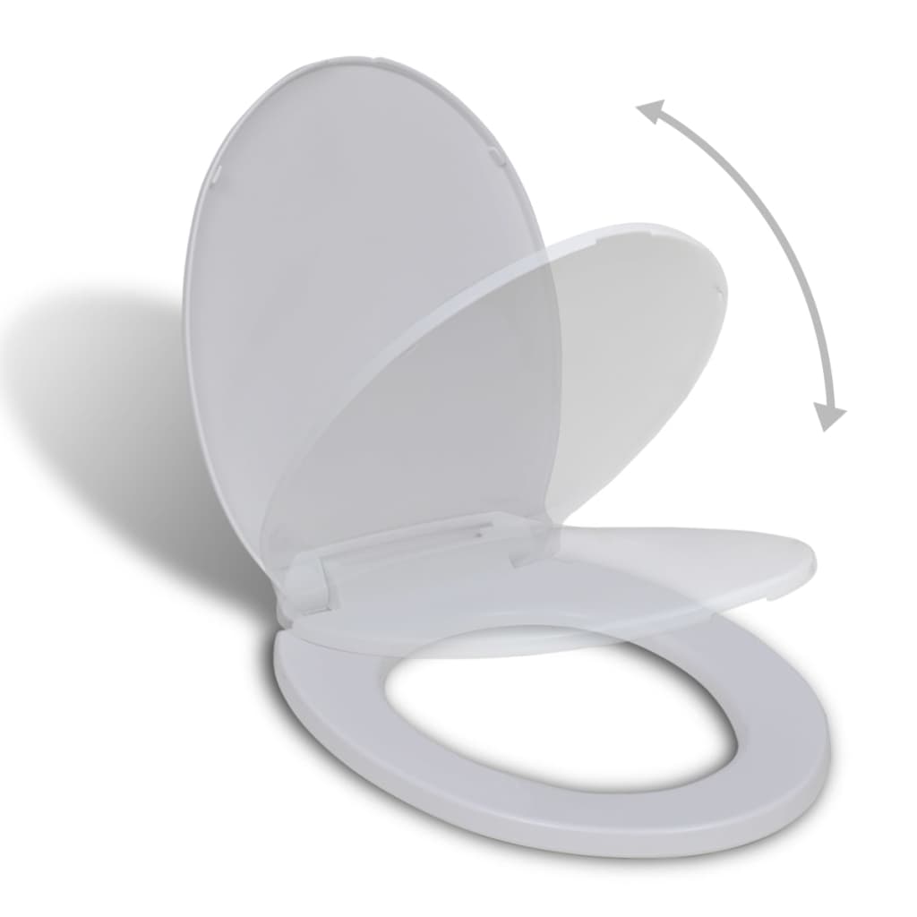 vidaXL Tapa de Inodoro Váter Asiento Cierre Suave Blanca Asiento WC Modelo Ovalado, Cuadrado