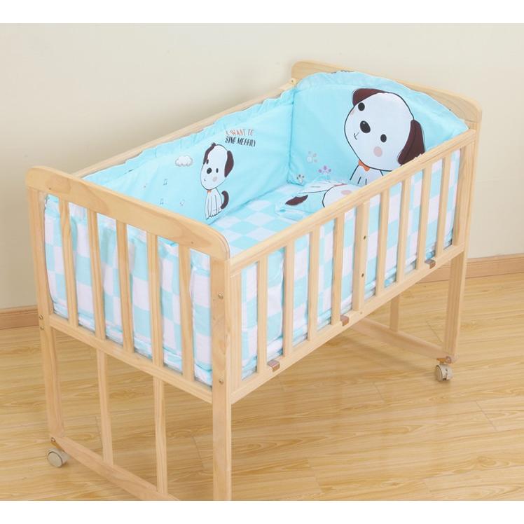 TK Parachoques de Algodón Puro para Cuna de Bebé, juego de almohada de 120x60cm, Kit de ropa de Cama Infantil, 5 UDS.