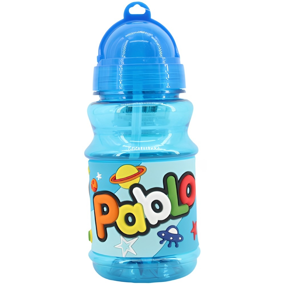 PLUS HOME Botella Agua con Nombre para Niños 350 Ml a Prueba de Fugas Sin BPA