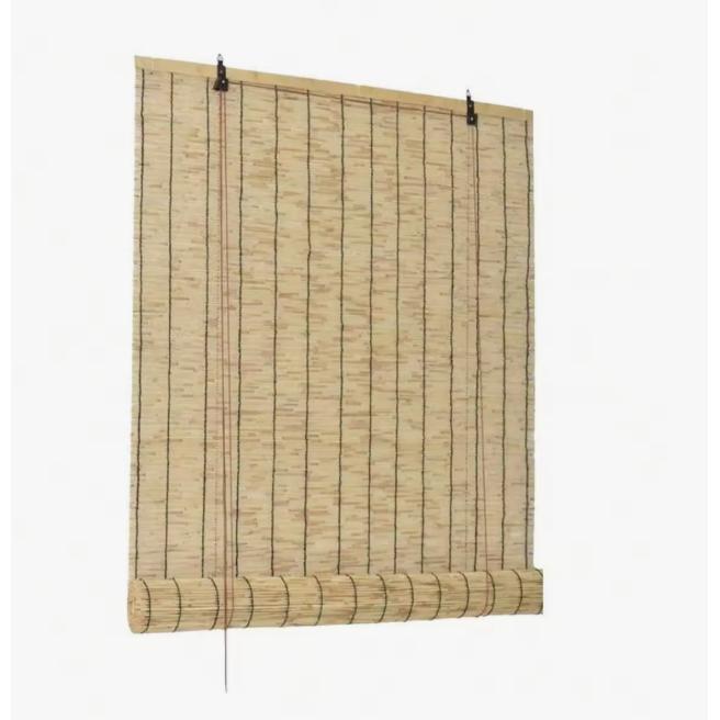 Estor enrollable efecto bambú,Persiana enrollable de Junco,Cortinas Opacas Transpirables Persiana Enrollable Para Ventanas,adecuadas para interiores y exteriores,variedad de medidas.