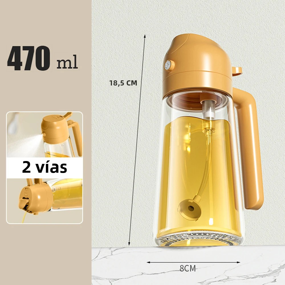TK Botella De Aceite De Vidrio 470ml Dispensador De Spraying 2 En 1 Para Cocina BBQ Asado Picnic Herramientas De Cocina Ecológicas