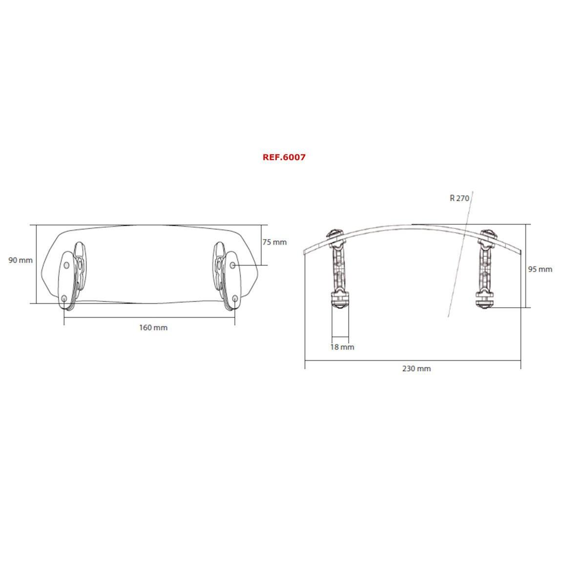 Visera Deflector Aire Multiregulable Para Cupulas De Moto 6007H
