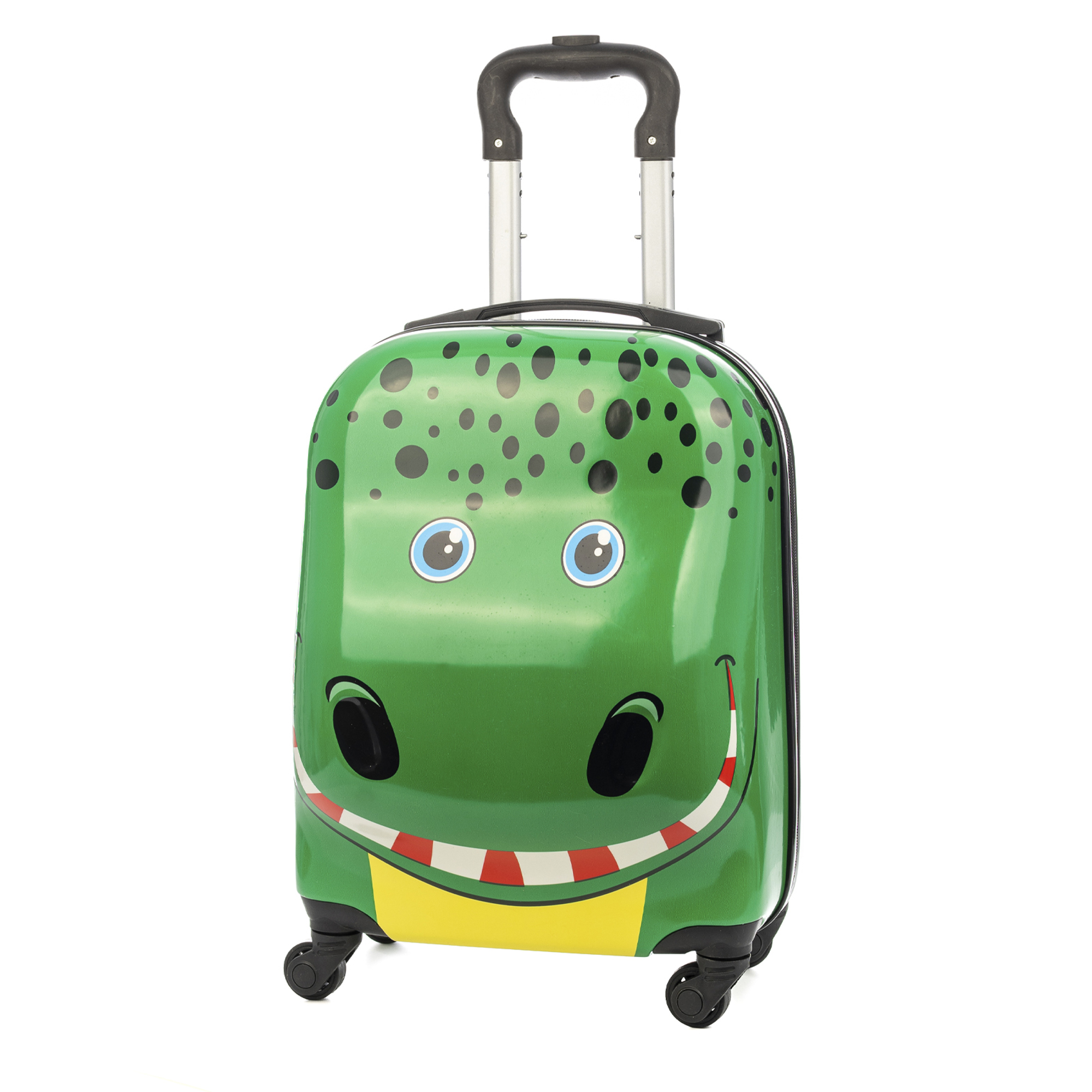 DAM. Maleta trolley infantil en material ligero de ABS de alta resistencia. Con 4 ruedas giratorias 360°. Diseño de Dinosaurio. 32x23x45 cm. 32x23x45cm.