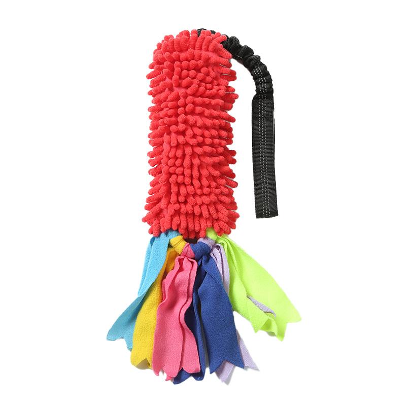 TK Juguete Interactivo Para Perros De Tira De Mordedor Durable Para Pequeños Medianos Y Grandes Perros Juguete Sonoro De Poliéster Rojo Y Azul 65cm