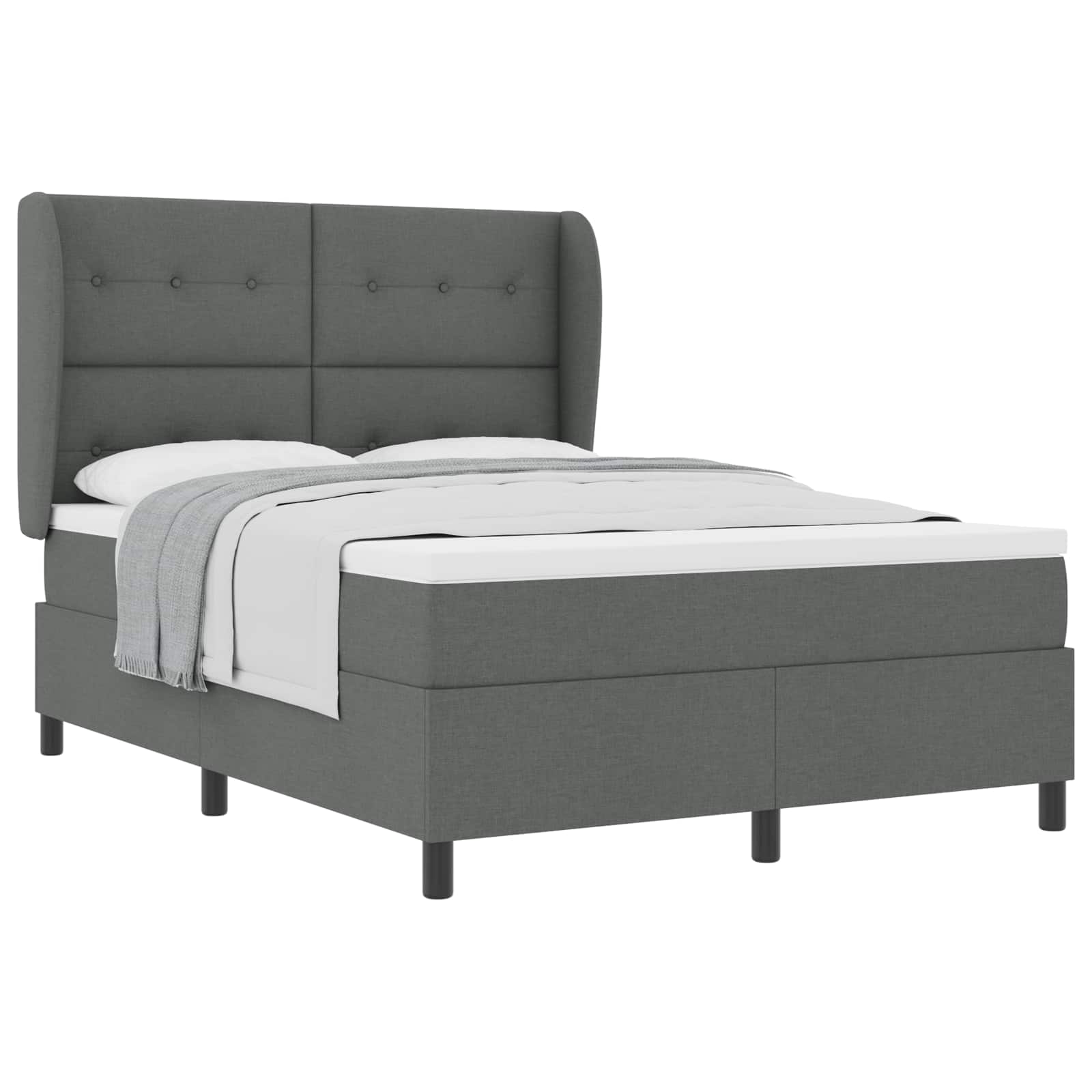 vidaXL Cama tipo Box Spring con cabecera 140 x 190 cm tela Multicolor