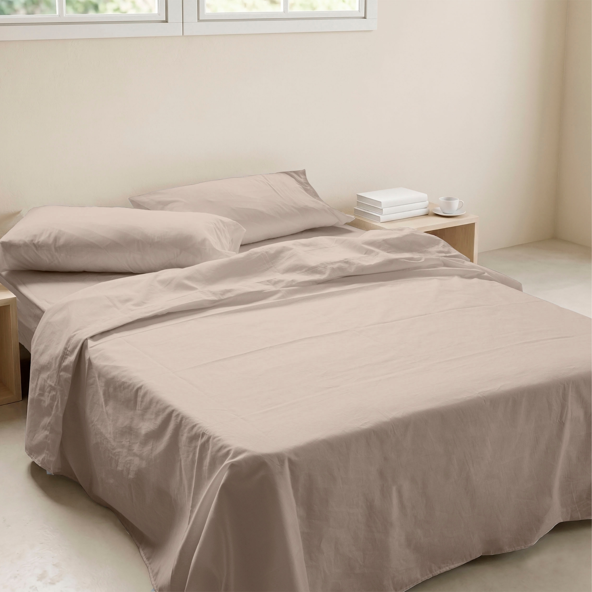 ICEHOME - Juego de Sábanas Liso 3/4 Piezas 100% Microfibra - Tacto Suave y Sin Plancha - Incluye Sábana Encimera, Sábana Bajera y 1 o 2 Fundas de Almohada - Cama 90/105/135/150/180