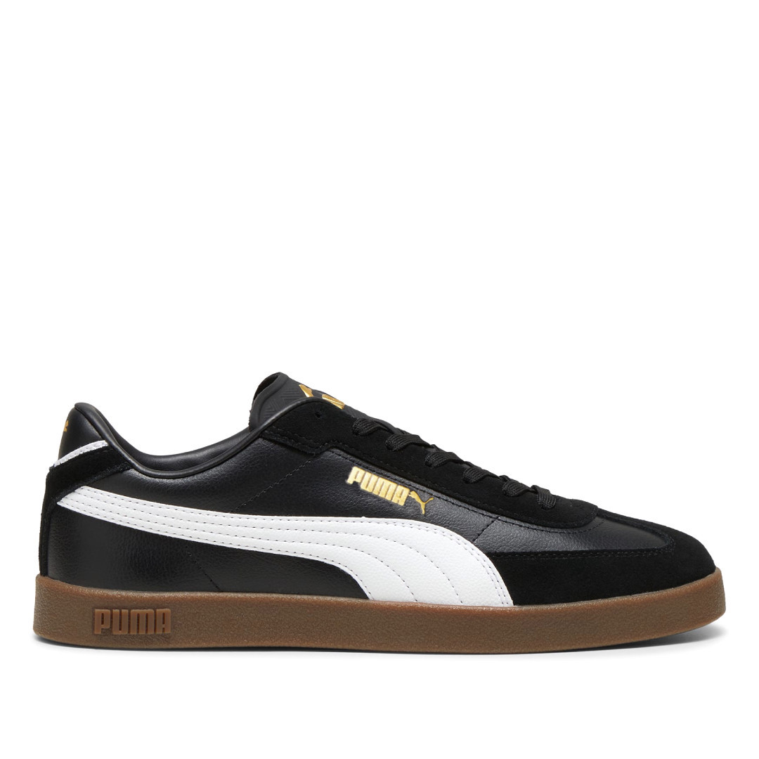 Zapatillas deportivas Puma club era ii black con white y gold hombre