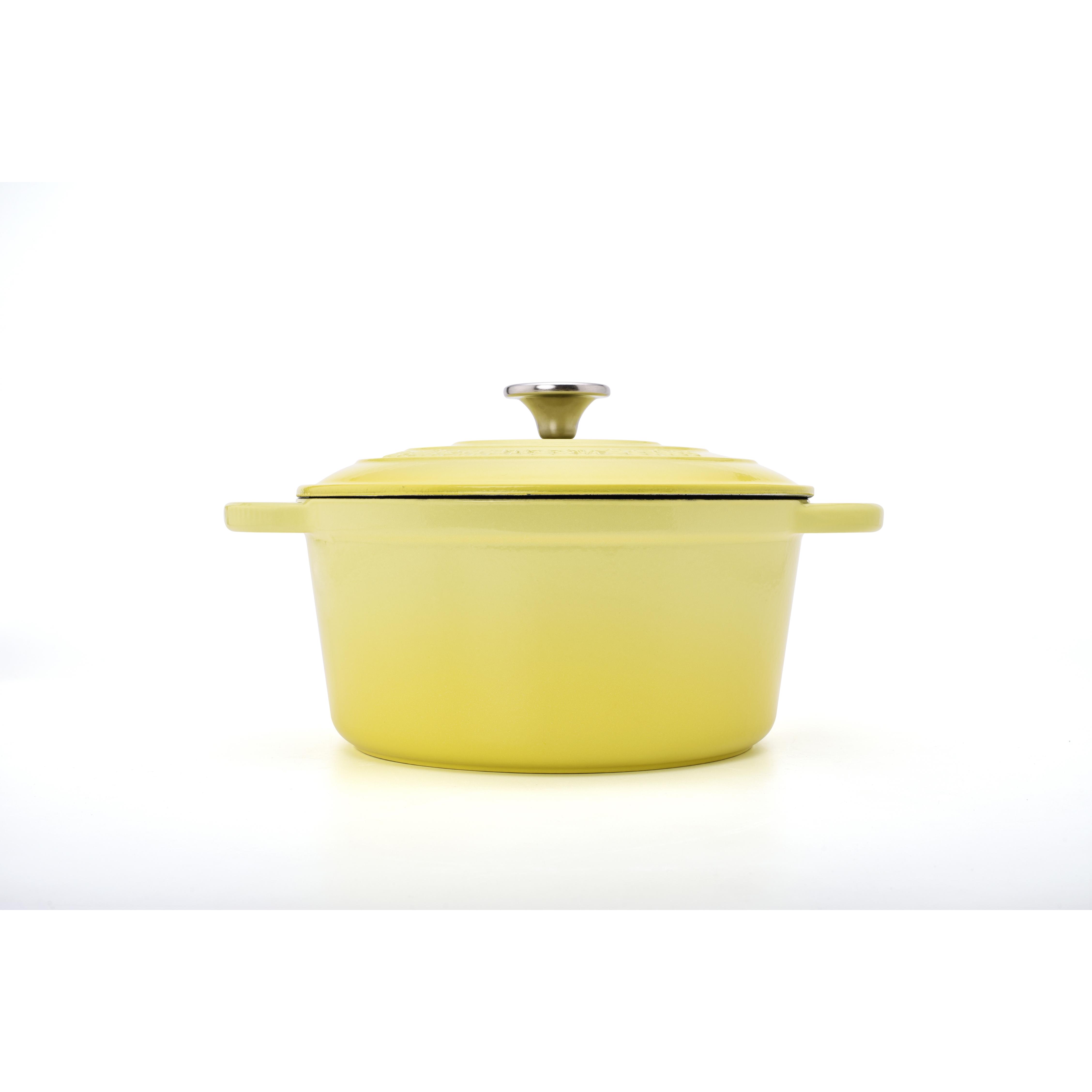 MAXWORK Cocotte Olla Esmaltada de Hierro Fundido, Cocotte Redonda, Olla de Sopa Φ22 Φ24 Φ26