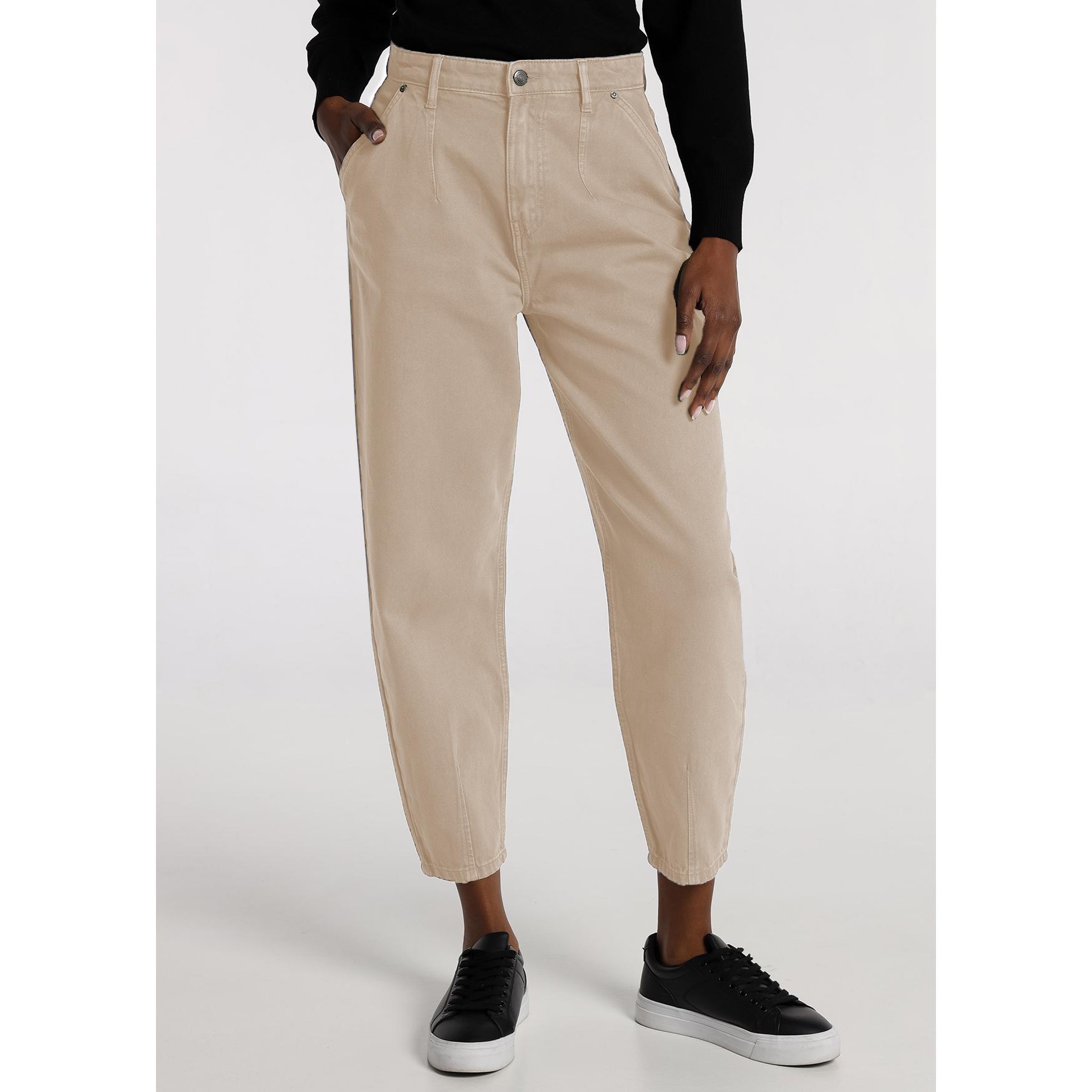 Pantalón de color Cimarron modelo Berta para mujer · cintura alta · balloon · línea actual- Tallaje en Pulgadas