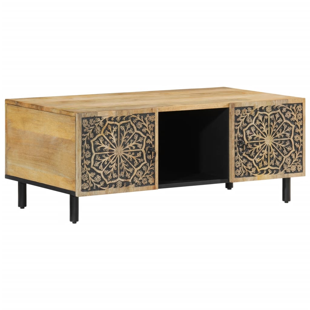 vidaXL Mesa de centro de madera maciza mango 100x54x40 cm