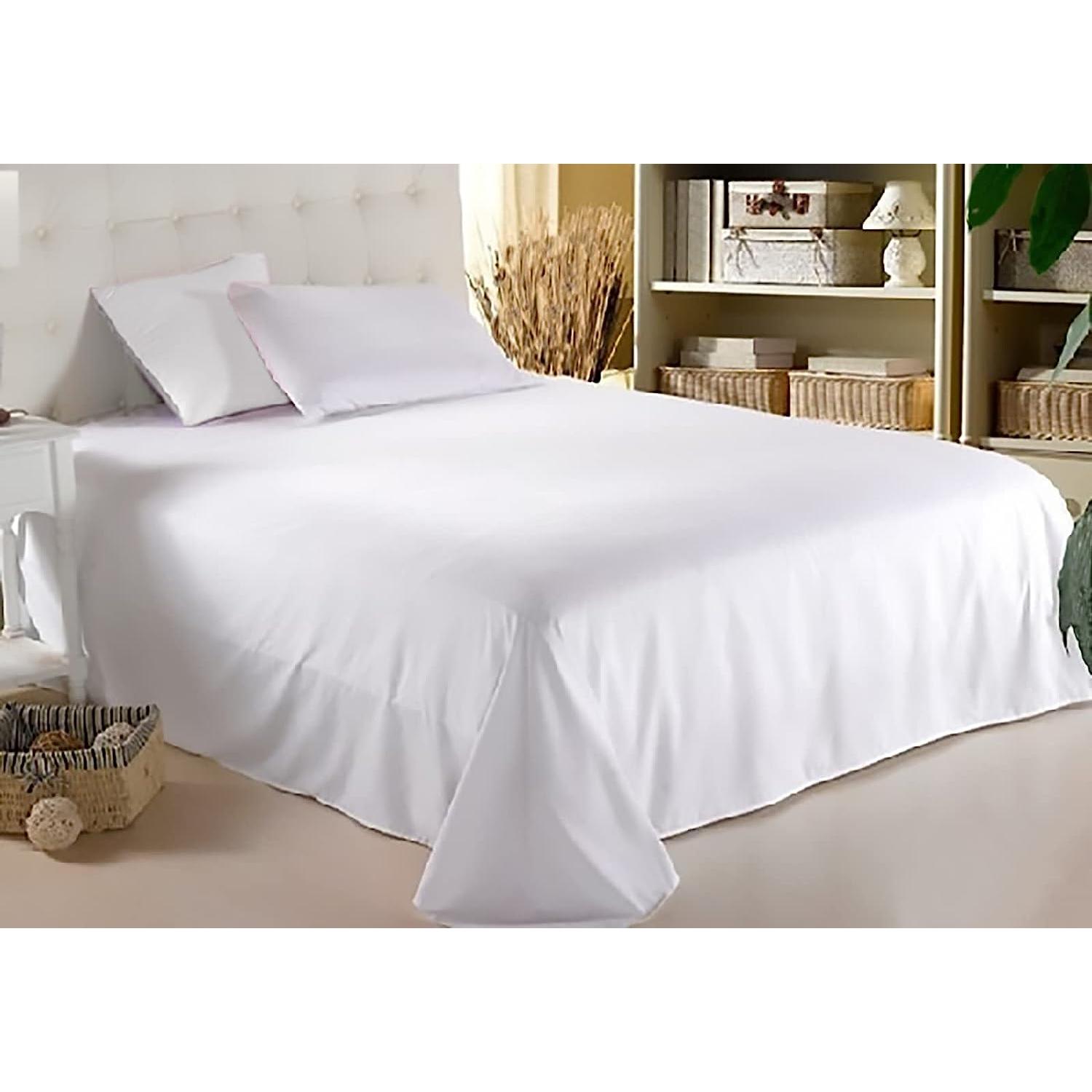 Juego de Sábana de 3 Piezas Color Azul, para Cama, Sábana Bajera Ajustable para Cama + Sábana Encimera + Funda de Almohada