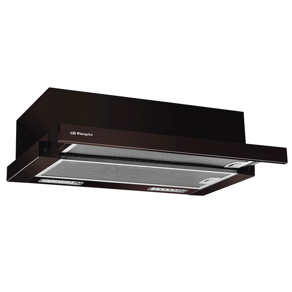Orbegozo TL 06260 A MA Campana Extractora Telescópica 60 cm Marrón – Motor 65W, Extracción 302 m³/h, 2 Niveles de Potencia, Doble Iluminación, 2 Filtros de Aluminio Desmontables y Fácil Instalación