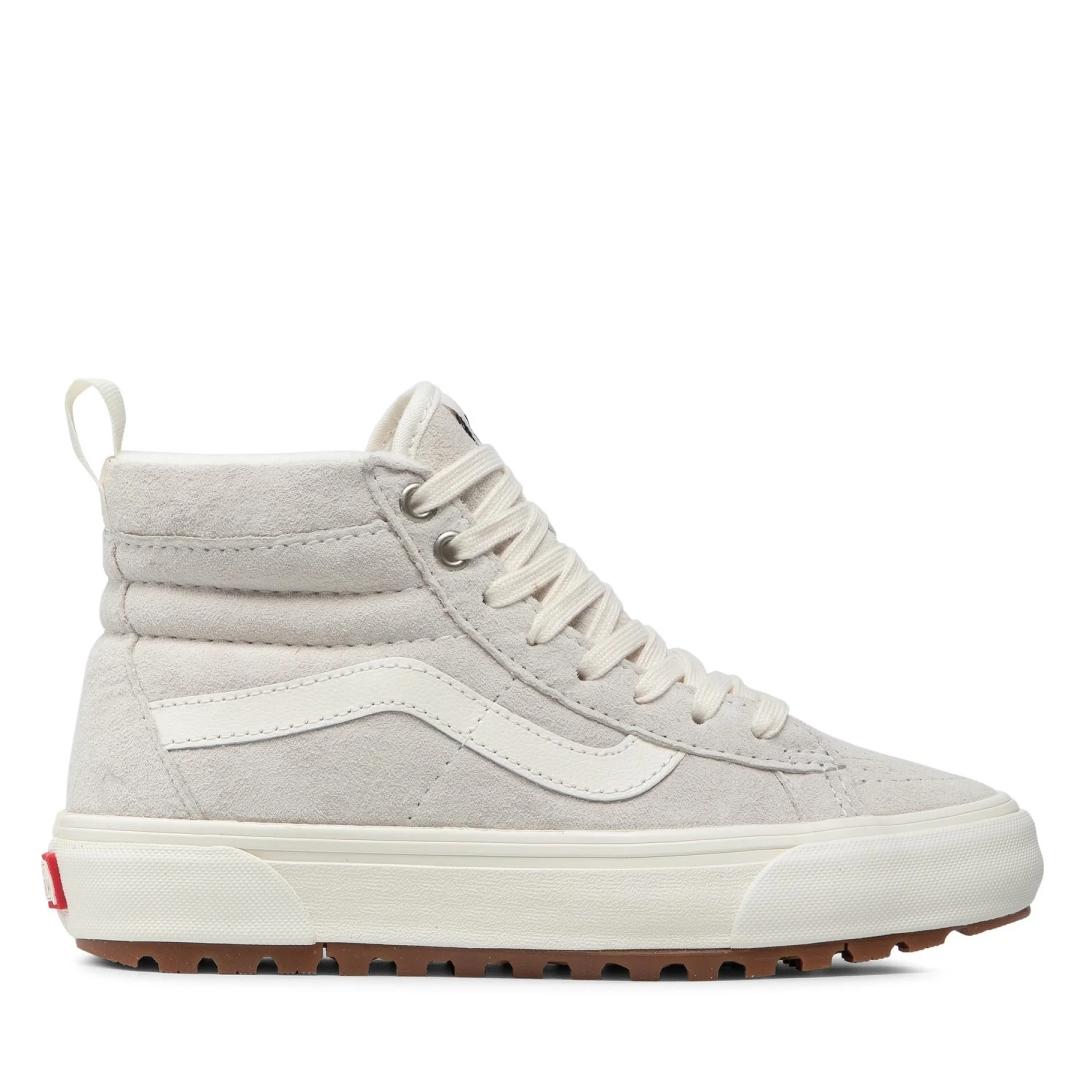 Vans Zapatilla Sk8-Hi Mte 1 Beige Mujer - Cuero Natural - Ante - Forro Polar