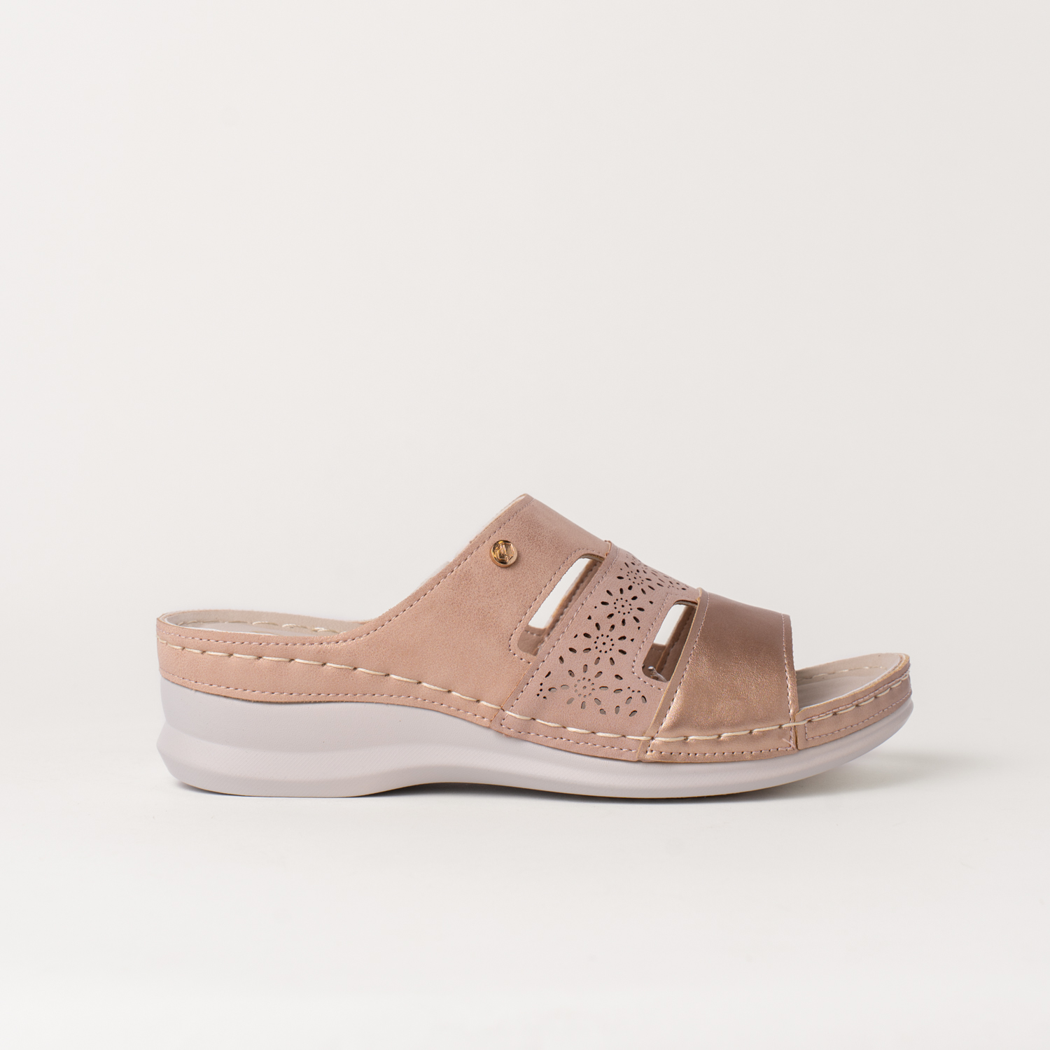 Mysoft 25M018 Sandalias tipo pala de mujer texturas combinadas