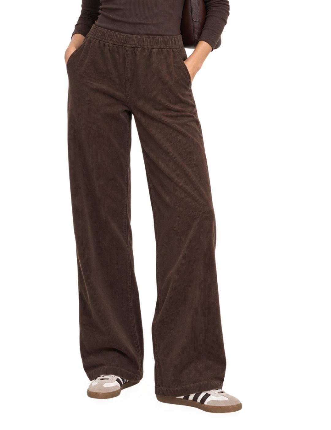 Pantalón Only Nessa marrón pana regular para mujer
