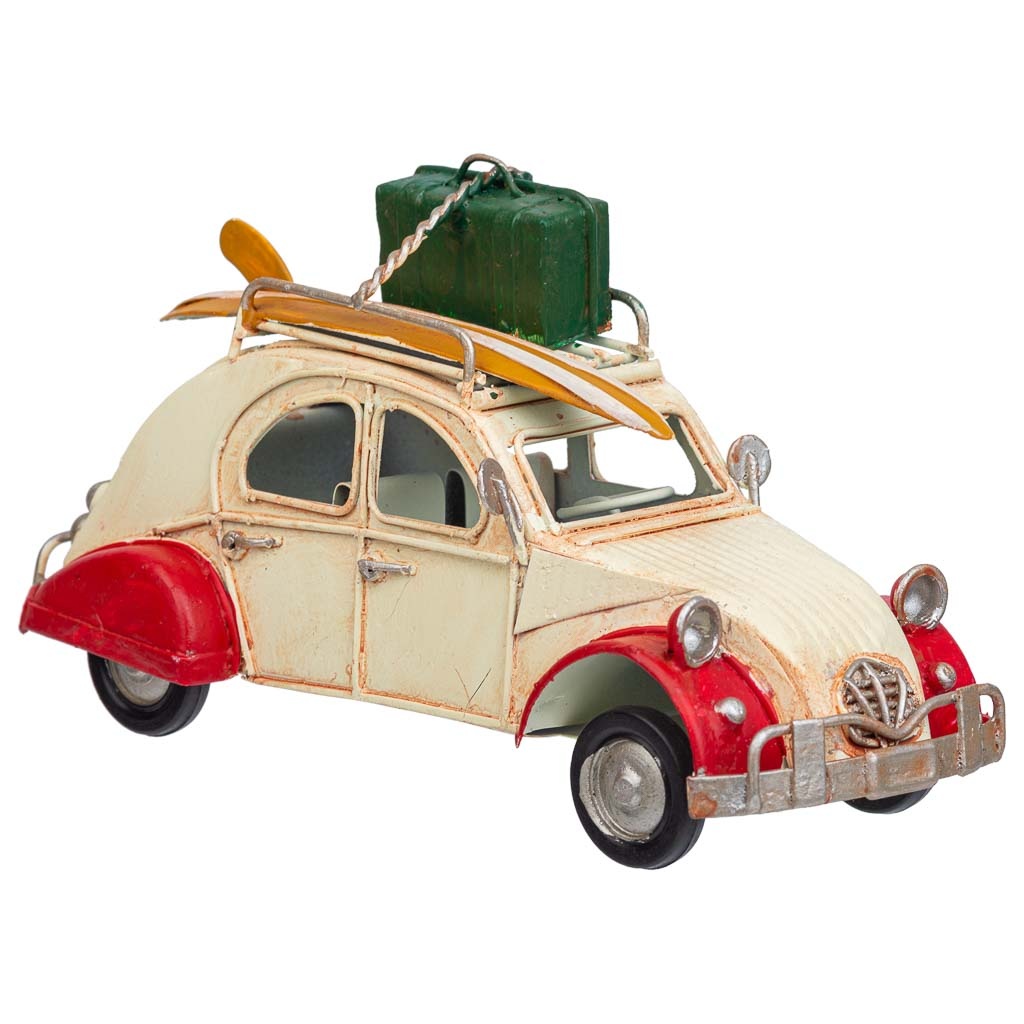 Wonderlust Deco - Coche de metal marrón 16.5x7.5x9.5 Multicolor 16.5x7.5x9.5h cm