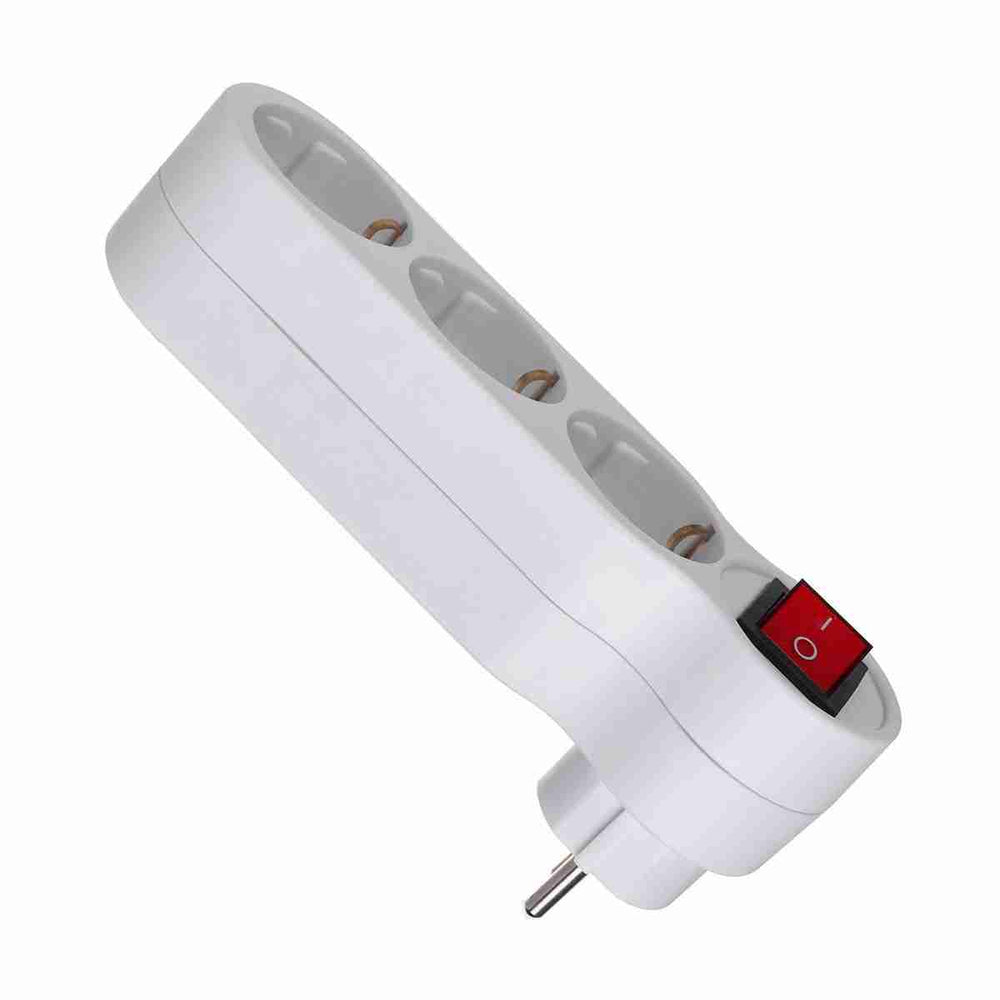 Regleta de 3 enchufes Almalux® con interruptor y toma de tierra -  16A -  MAX 3680W