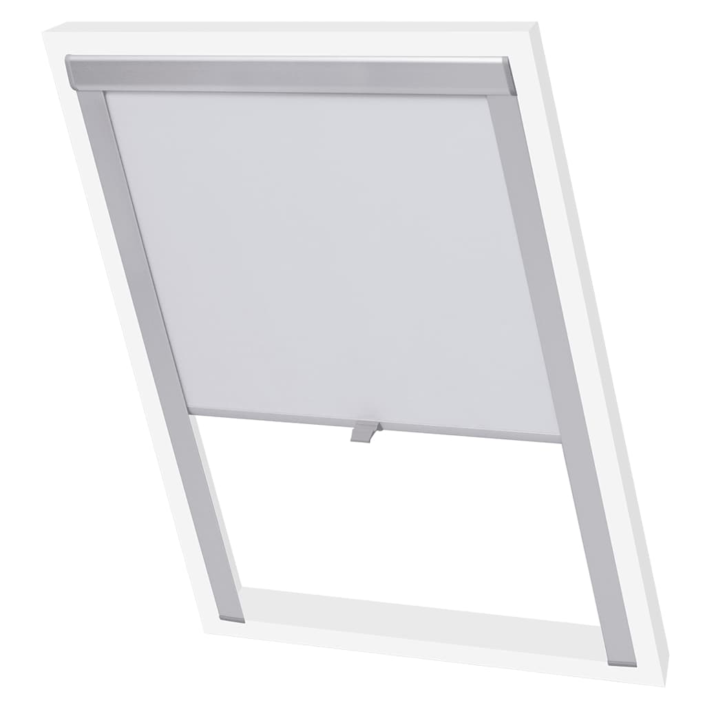 vidaXL Persiana opaca enrollable 102 en color Gris/Blanco | protección solar decorativa para ventanas hogar oficina dormitorio fácil de instalar