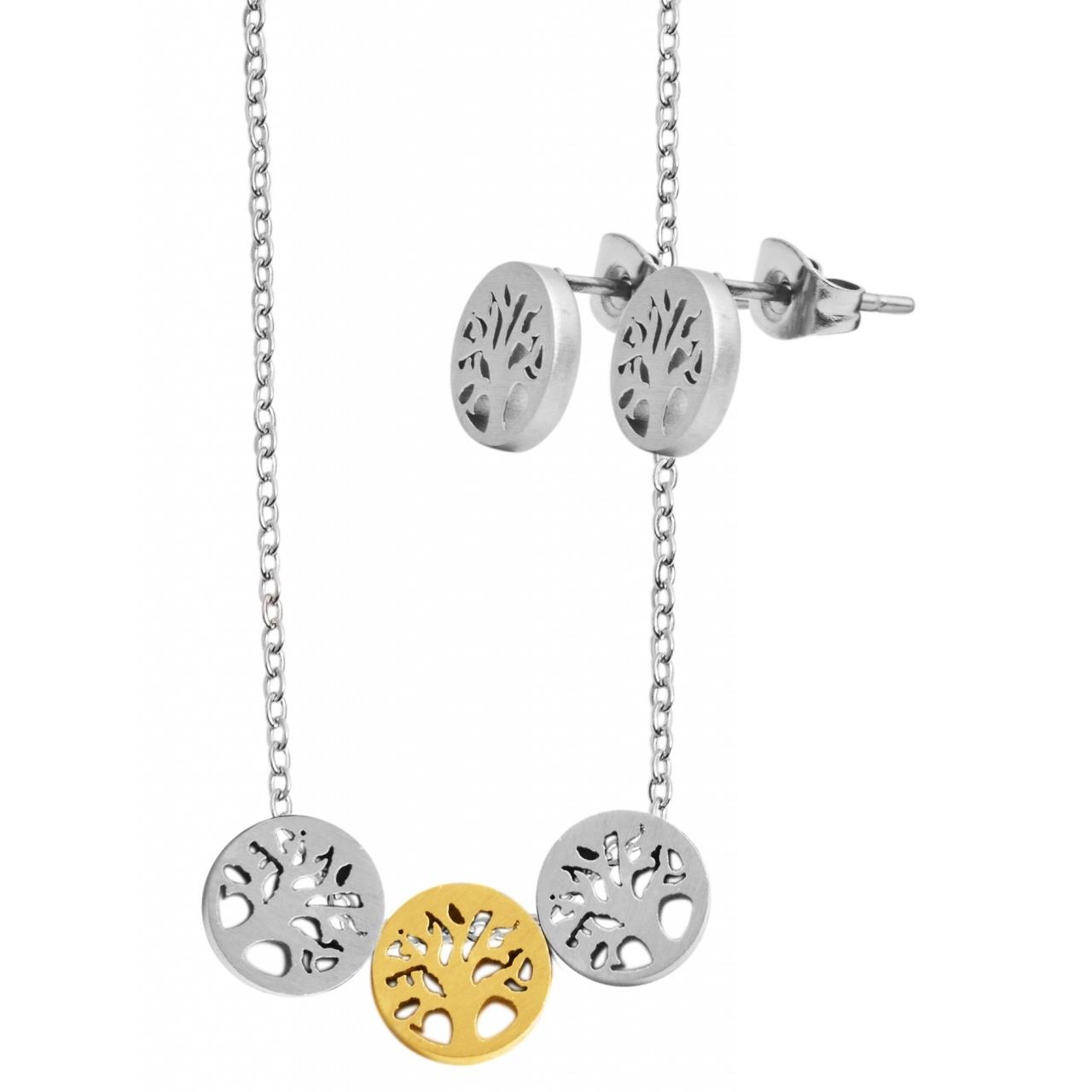 Akzent® Conjunto Collar + Pendientes Árvore da Vida