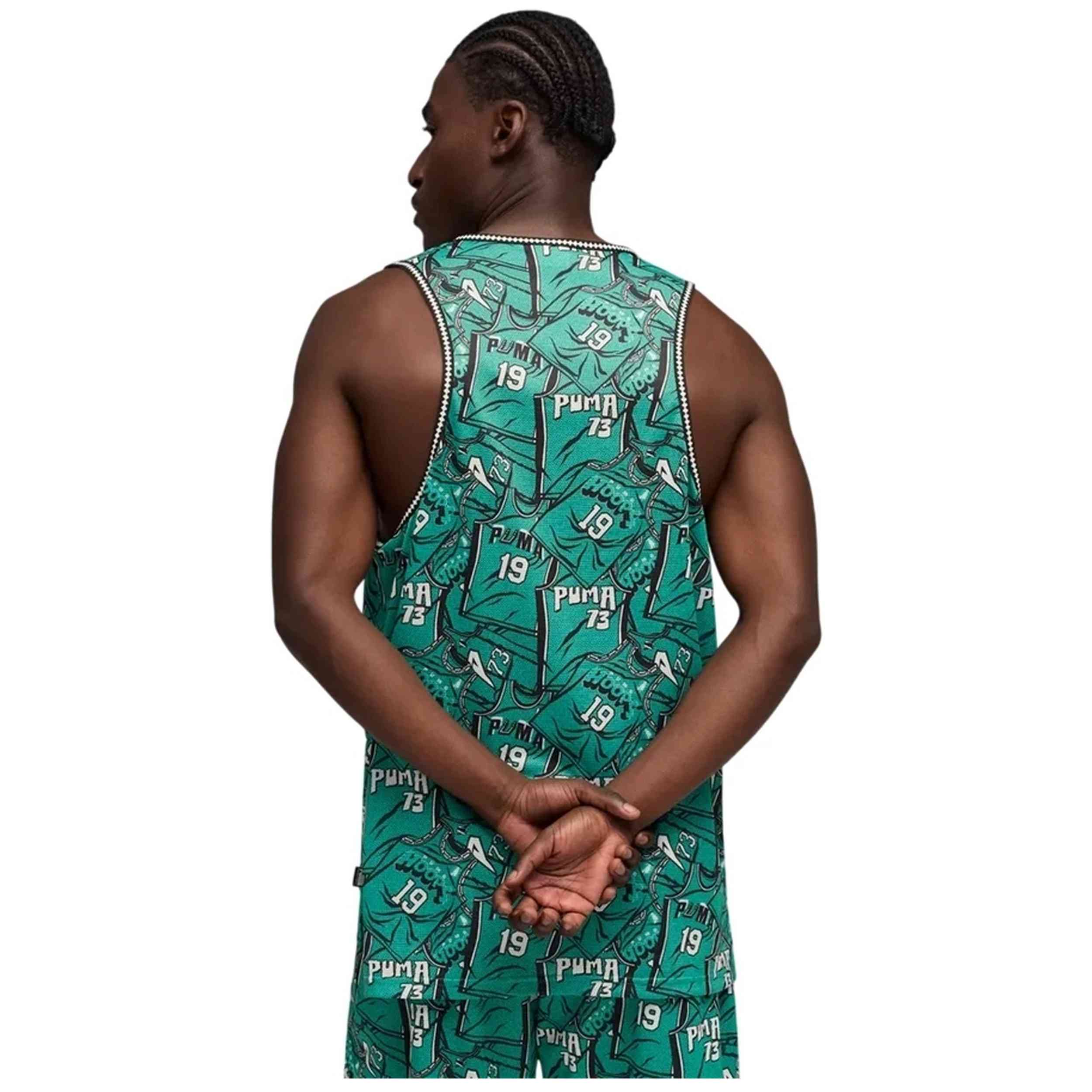 Camiseta De Baloncesto Puma modelo Flagrant Foul "Vibrant Green-AOP" para Hombre en color Verde