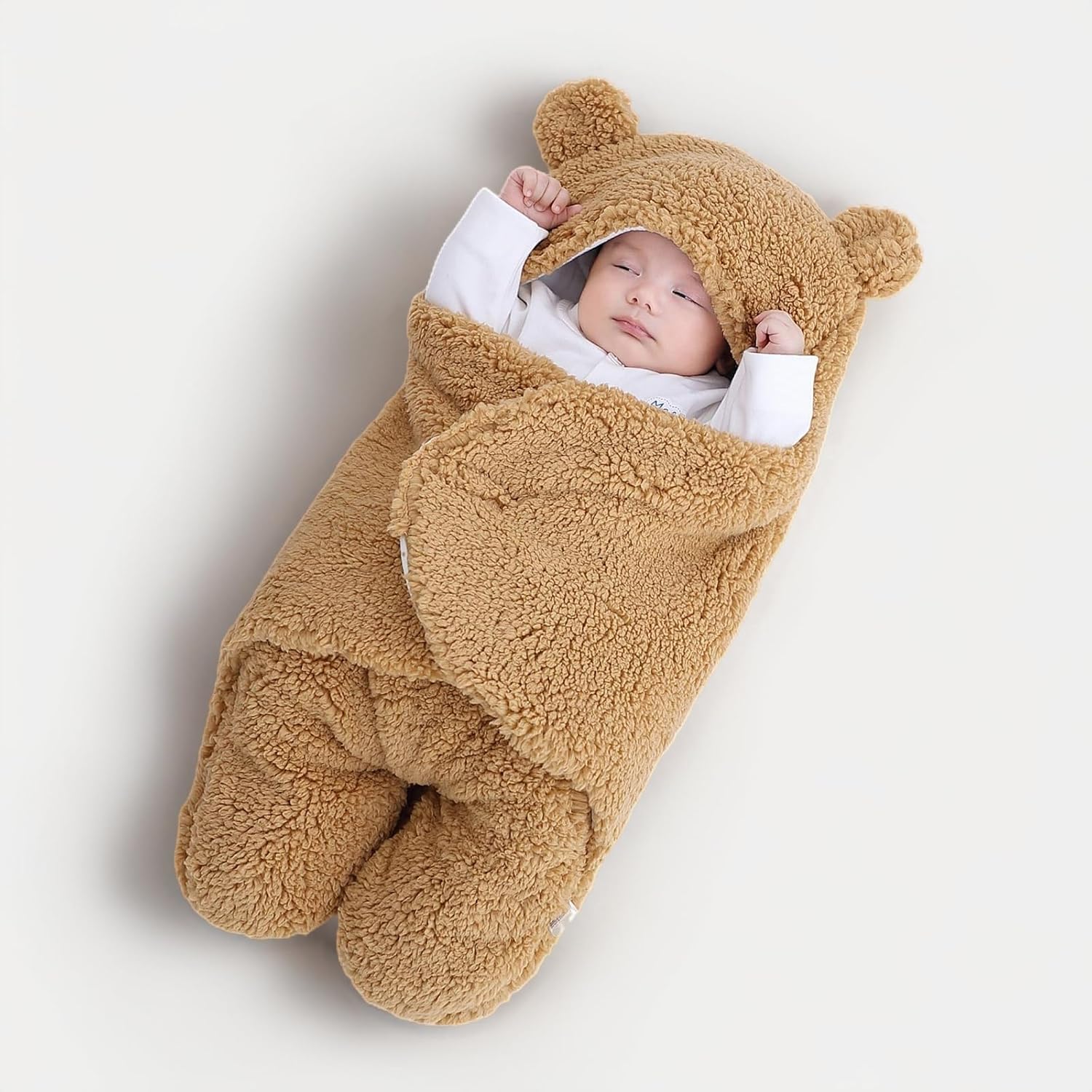 TK Saco de dormir Teddy para bebé, saco de dormir forrado suave para recién nacido