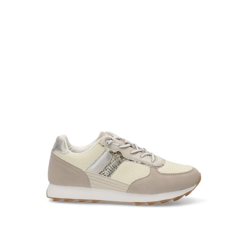 Zapatillas Casual Mustang - Mujer - Suela Plana - Modelo 60447 - Color Blanco