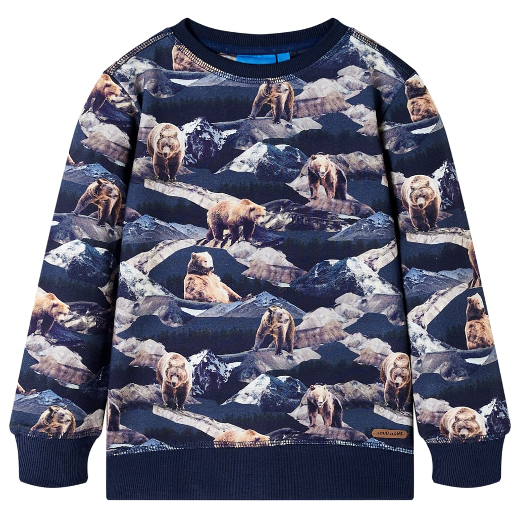 Sudadera infantil azul marino 140 en tamaño 140 (9-10 años)/92 (1,5 - 2 años)/116 (5-6 años) y más