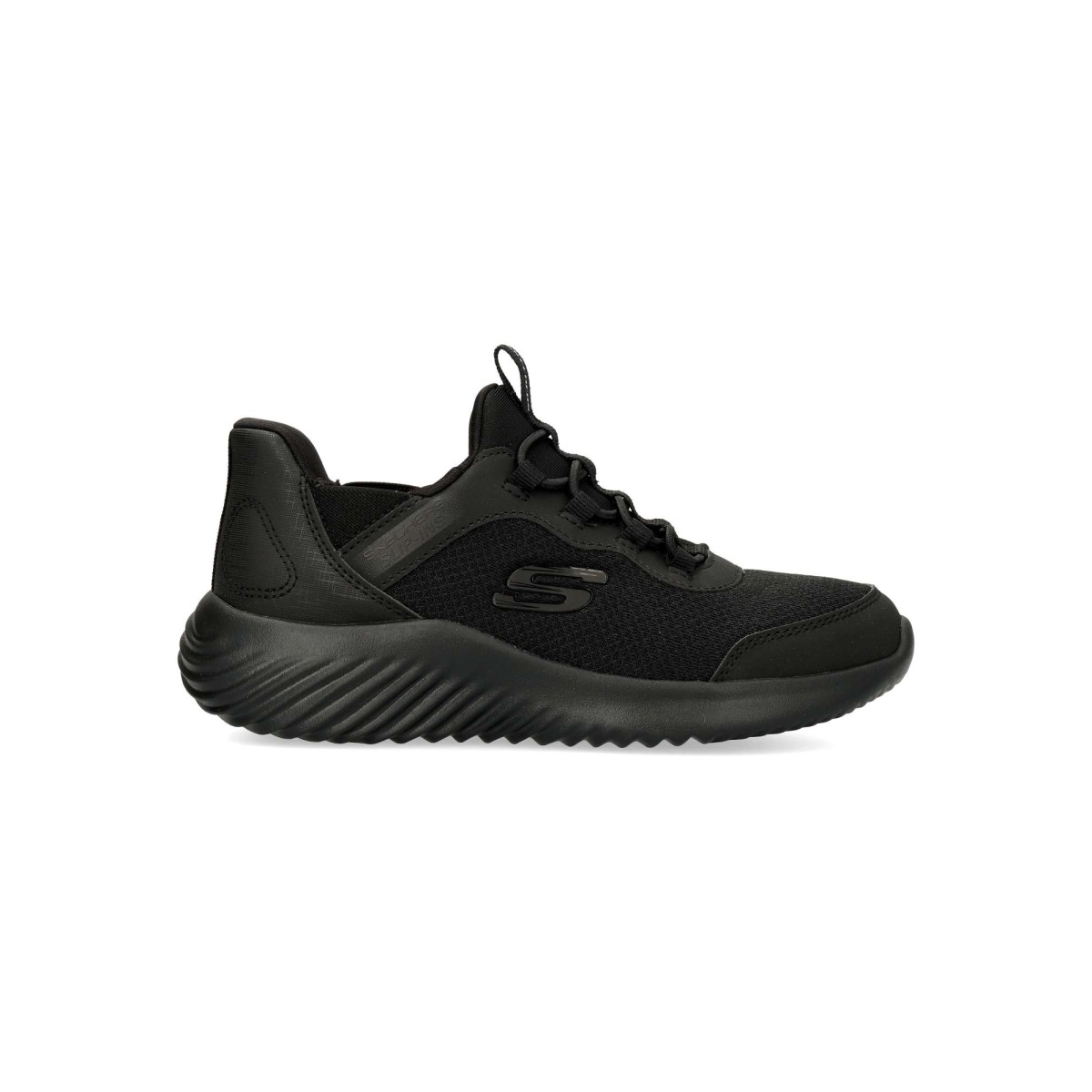 Skechers - Zapatillas deportivas slip-on Bounder Brisk-Burst para niño con sistema TOUCHLESS FIT™ y plantilla Air-Cooled Memory Foam®
