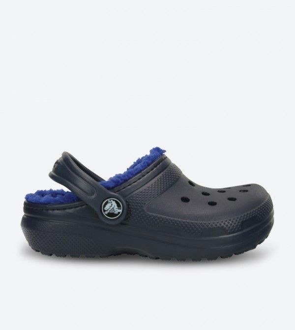 Crocs - Zapatillas Classic Lined Clog para niños, cómodas y ligeras, ideal para deporte y ocio al aire libre, color azul marino