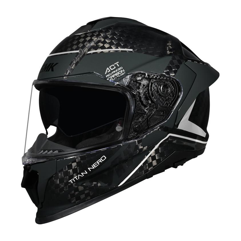 Casco Integral De Carbono Decorado Brillo Cromado Titan Nero Gl261 D00150020GL261C06