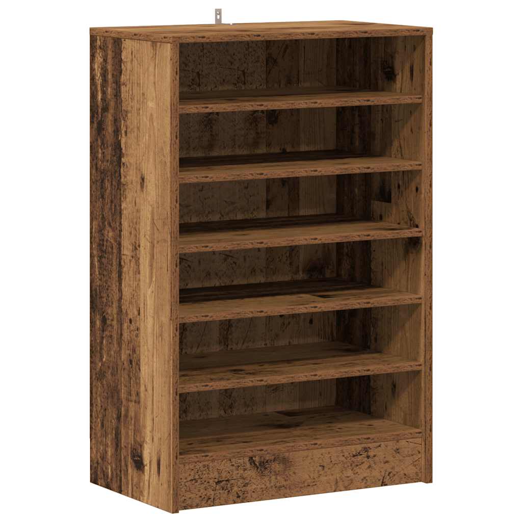 vidaXL Mueble zapatero madera ingeniería madera envejecida 60x35x92 cm