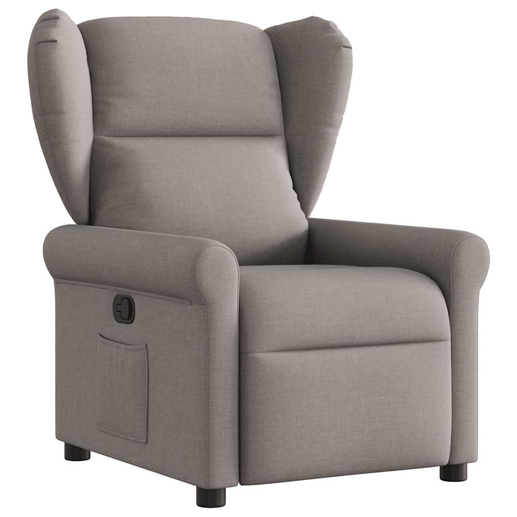vidaXL Sillón reclinable de tela gris taupe
