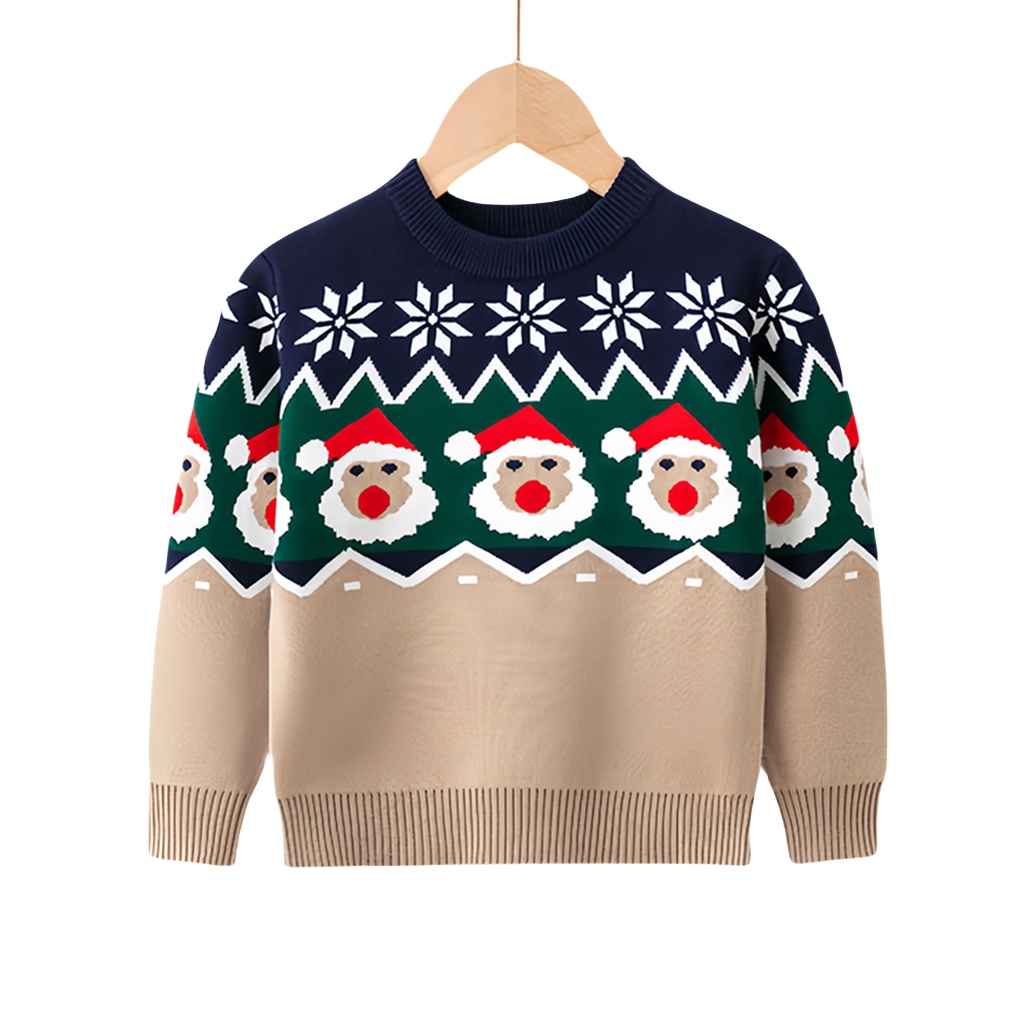Plushome Súeteres De Navidad,Jersey De Manga Larga Con Cuello Redondo, Sudadera Con Estampado De Papá Noel,Reno, Ropa De Calle Informal De Navidad, Otoño E Invierno