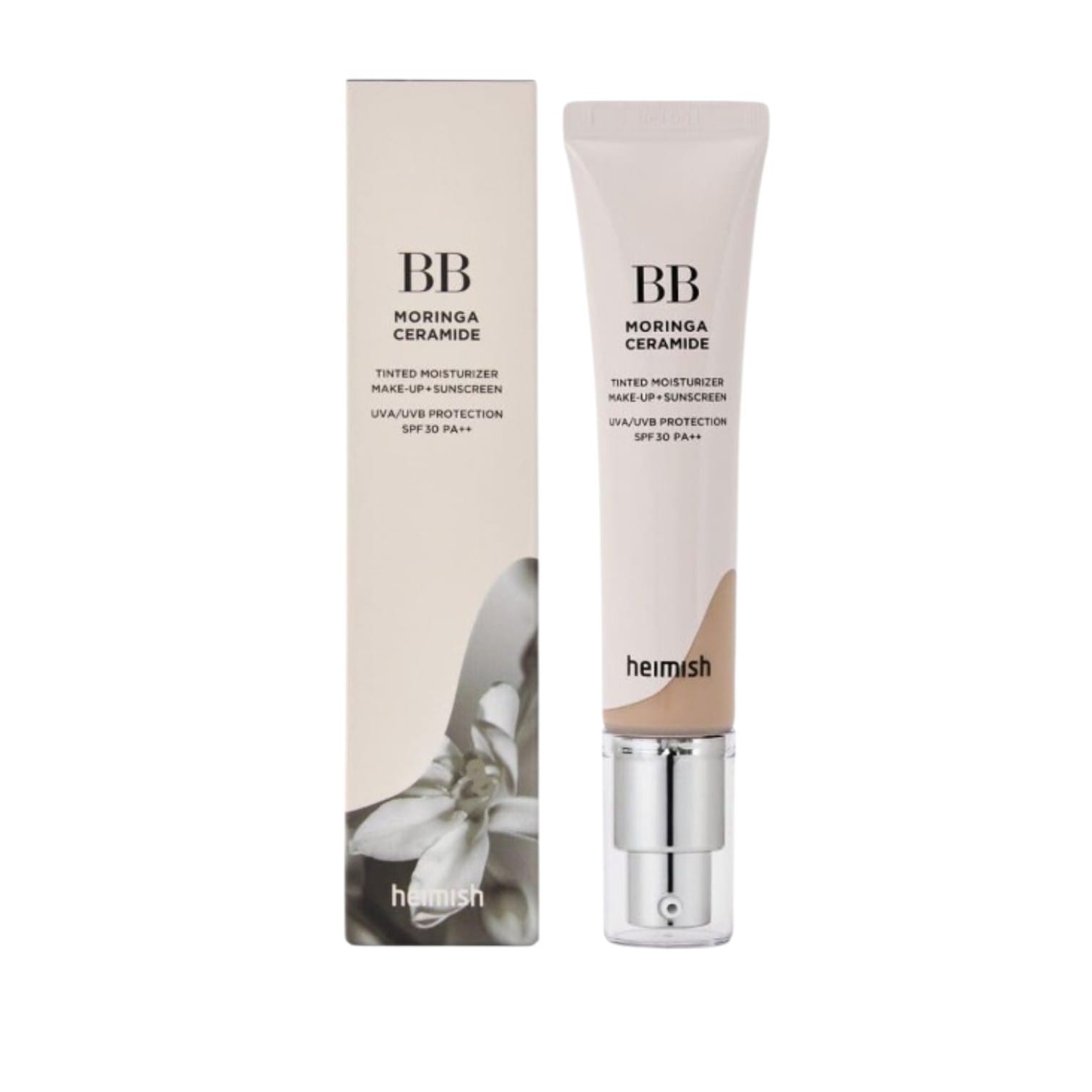 Heimish - BB Cream Moringa Ceramide de 30 ml con SPF 30 PA++ para hidratación, cobertura ligera y protección solar diaria, tono medium