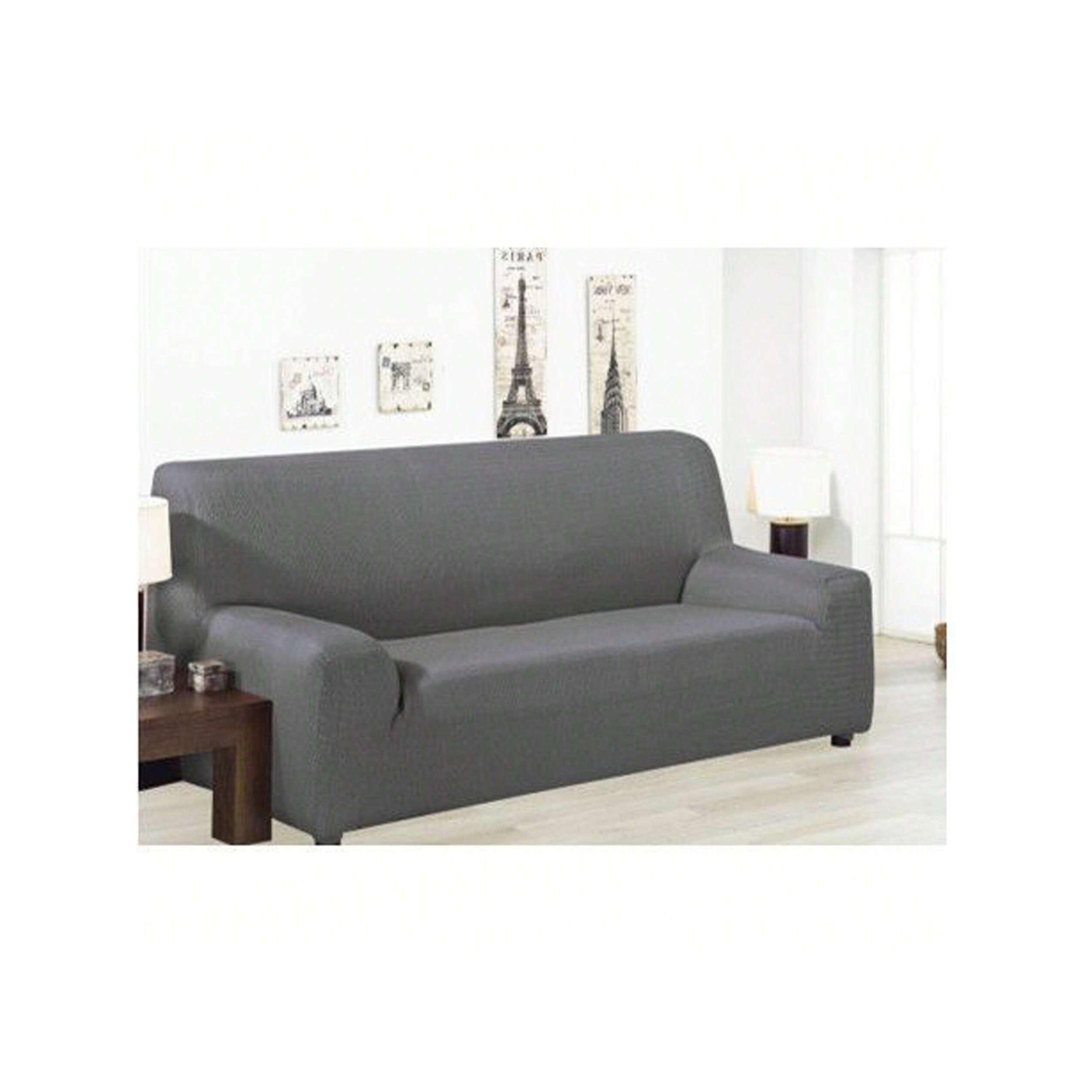 Funda de Sofá Elástica 1 Plaza (70-110 cm) / 2 Plazas (130-190 cm) / 3 Plazas (190-240 cm) / 4 Plazas (240-270 cm) - 3 Colores (Rosa Palo / Azul / Verde Claro/ Gris/color beige claro/color caqui/Gris oscuro/amarillo pálido/negro/Azul marino/color café/roj