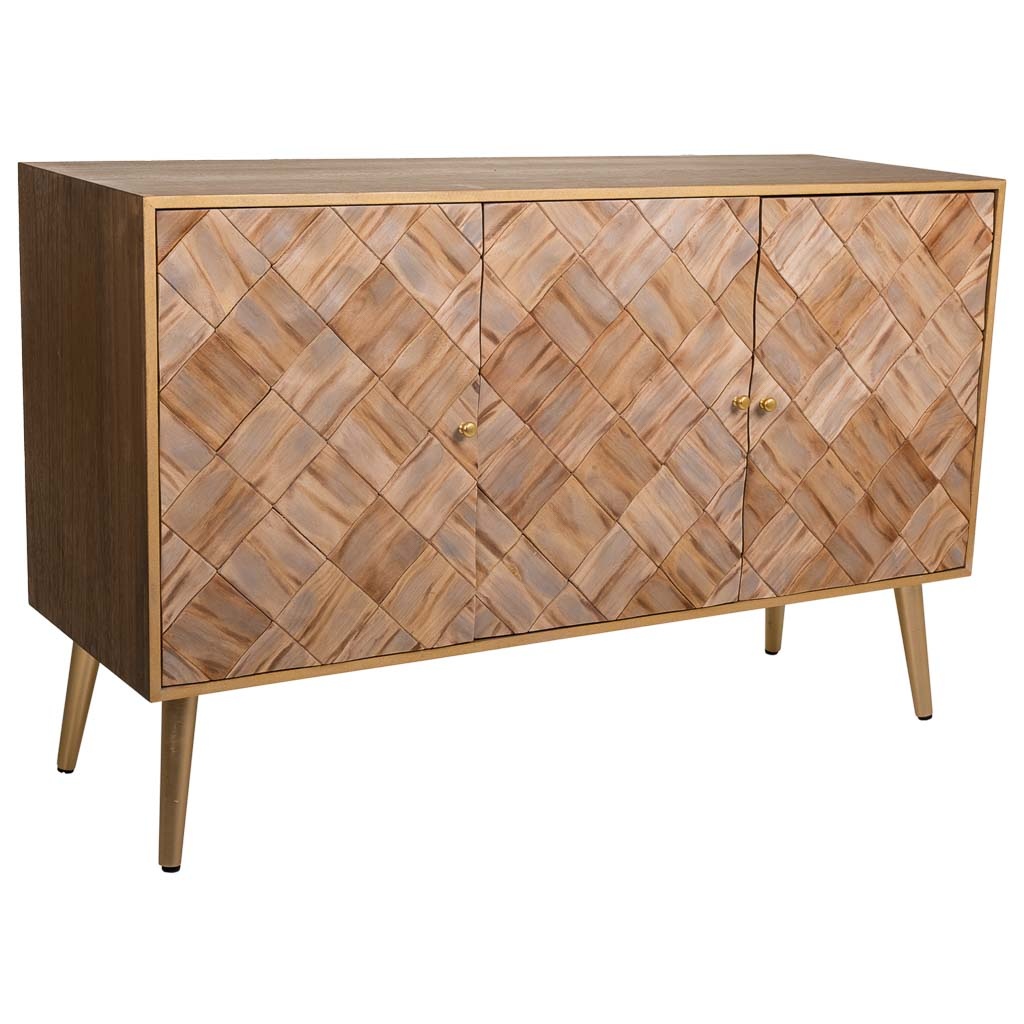 Wonderlust Deco - Aparador de madera marrón 120x41,5x71 Marrón 120x41,5x71h cm