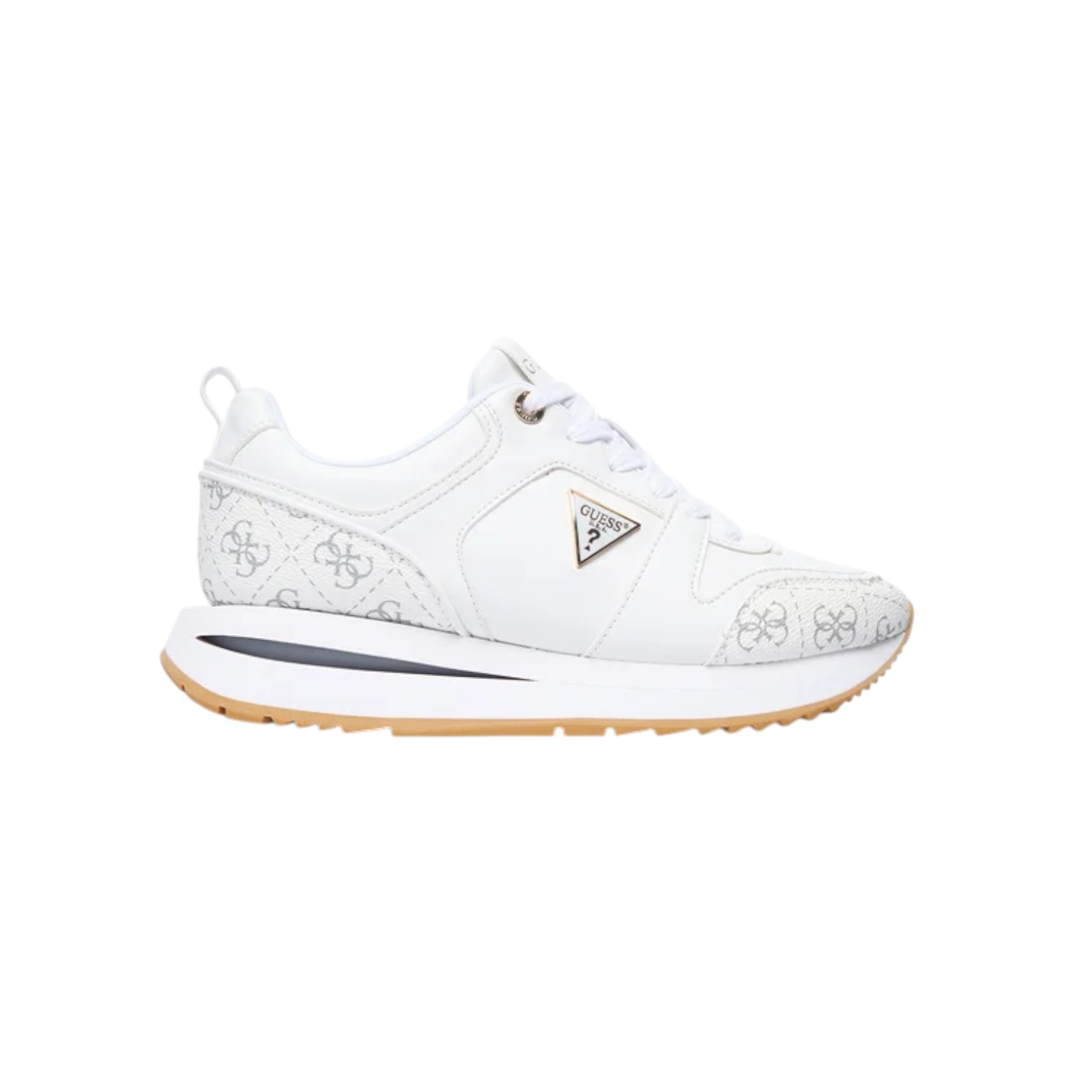 Sneakers Donna Guess Evory 4 G Logo Leather White Grey