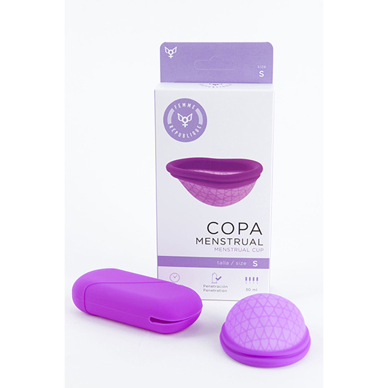 Femintimate Copa Menstrual Disco Silicona Talla S (6.7x6x3cms) Color Lila
