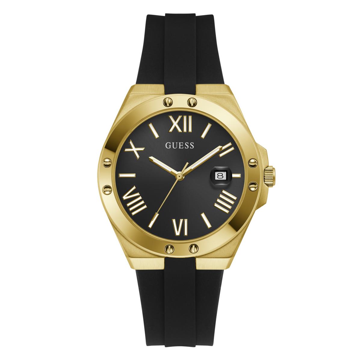 Guess Reloj Hombre Caja De Acero Pulsera Silicona De Color Negro Resistente Al Agua 5 Atm Gw0388g2