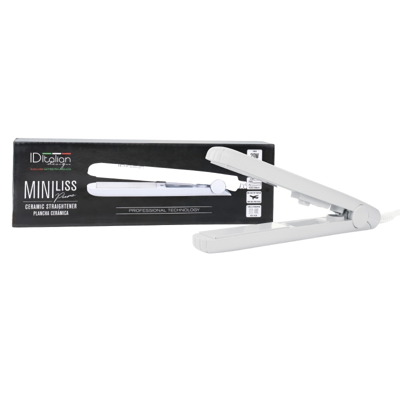 Iditalian Miniliss - Plancha de Pelo Compacta Italian Design - Placas Cerámicas - Función Dual Riza y Alisa