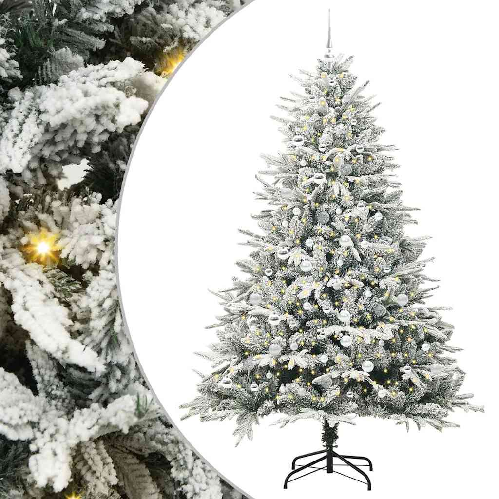 vidaXL Árbol de Navidad Artificial Pre-iluminado con Juego de Bolas