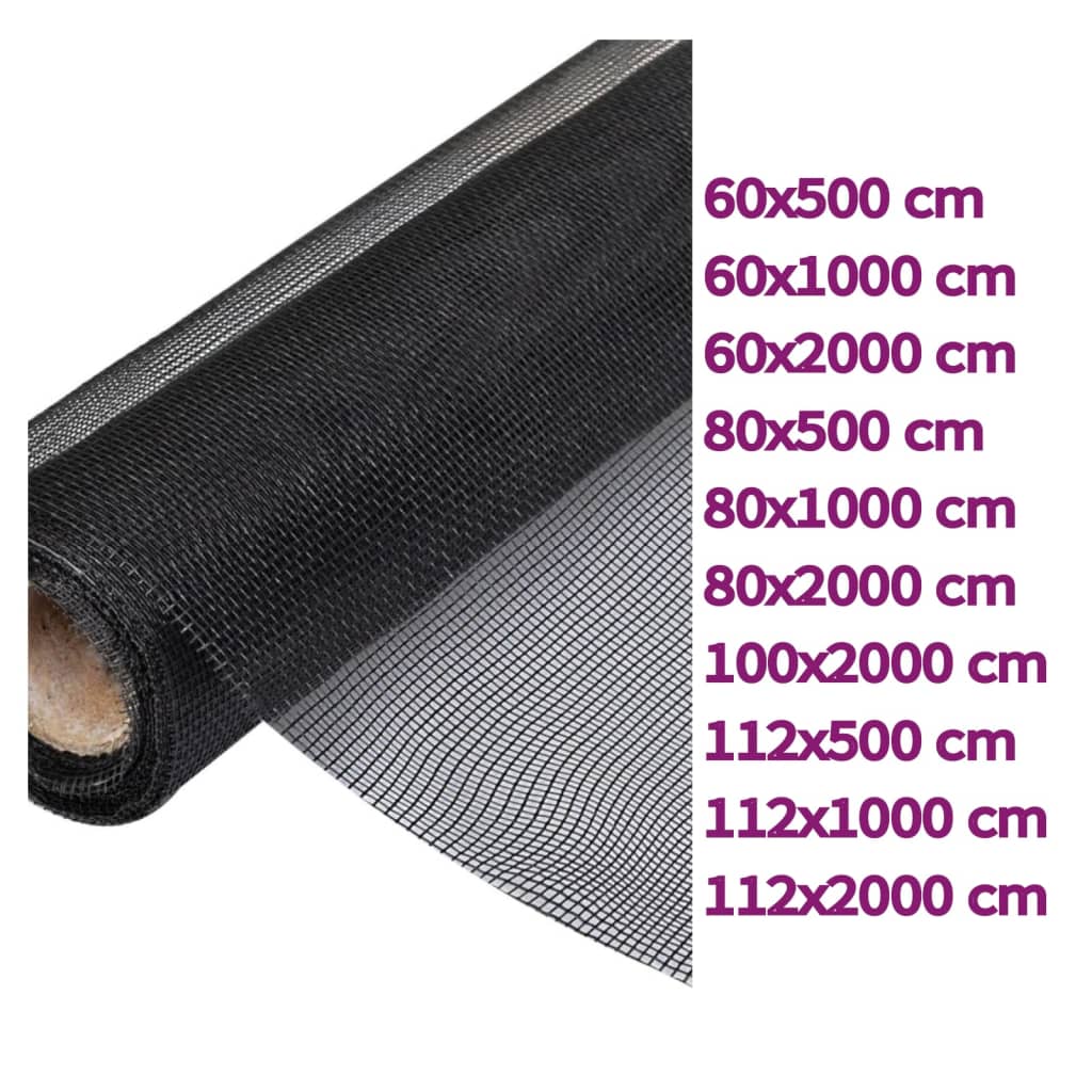 vidaXL Malla mosquitera de fibra de vidrio gris 100x1000 cm