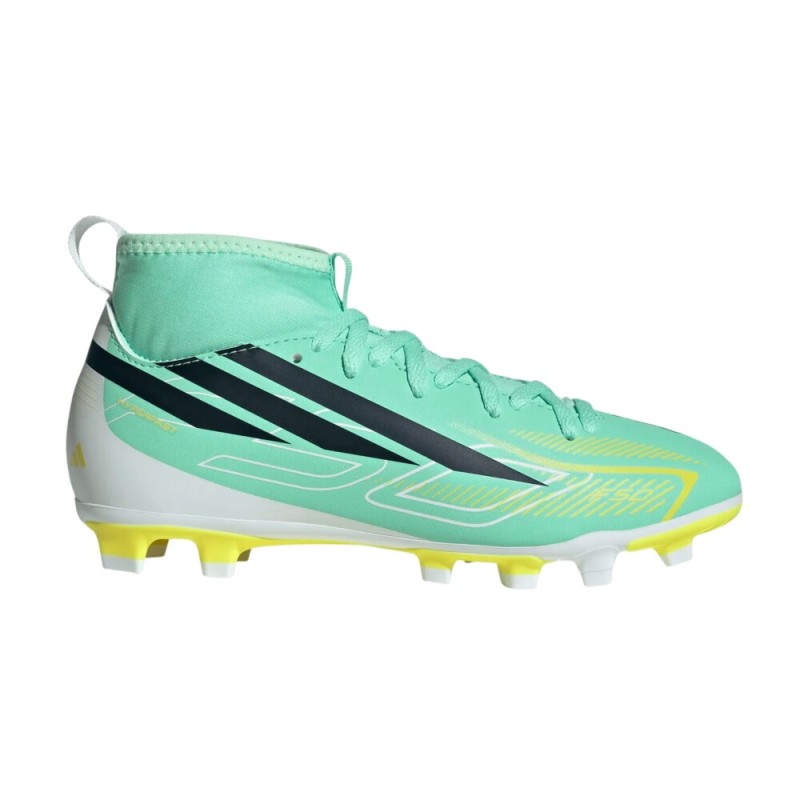Botas De Fútbol Verdes F50 Hyperfast Club Mid Firm Ground / Multi Ground Football Boots Kids