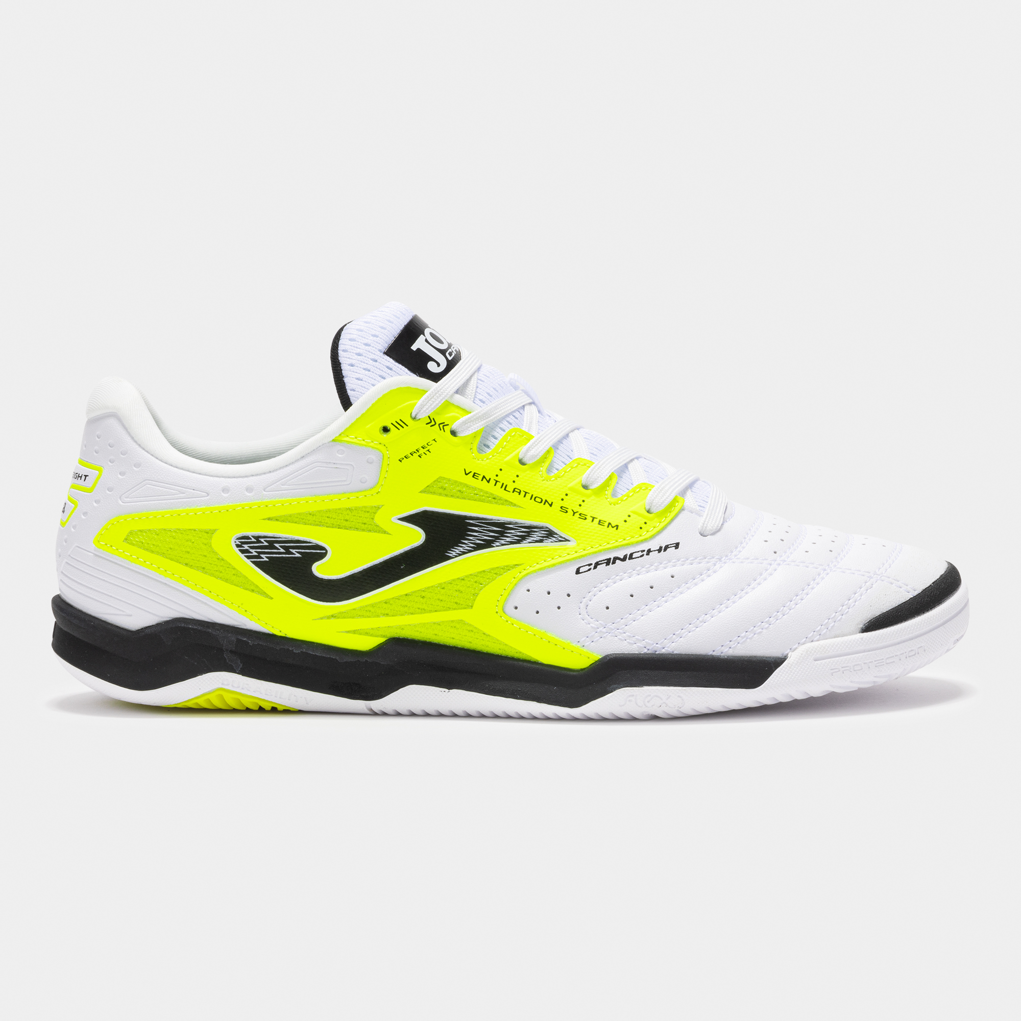 Zapatilla Fútbol Sala Adulto Joma Cancha 2532 Blanco Amarillo Flexible