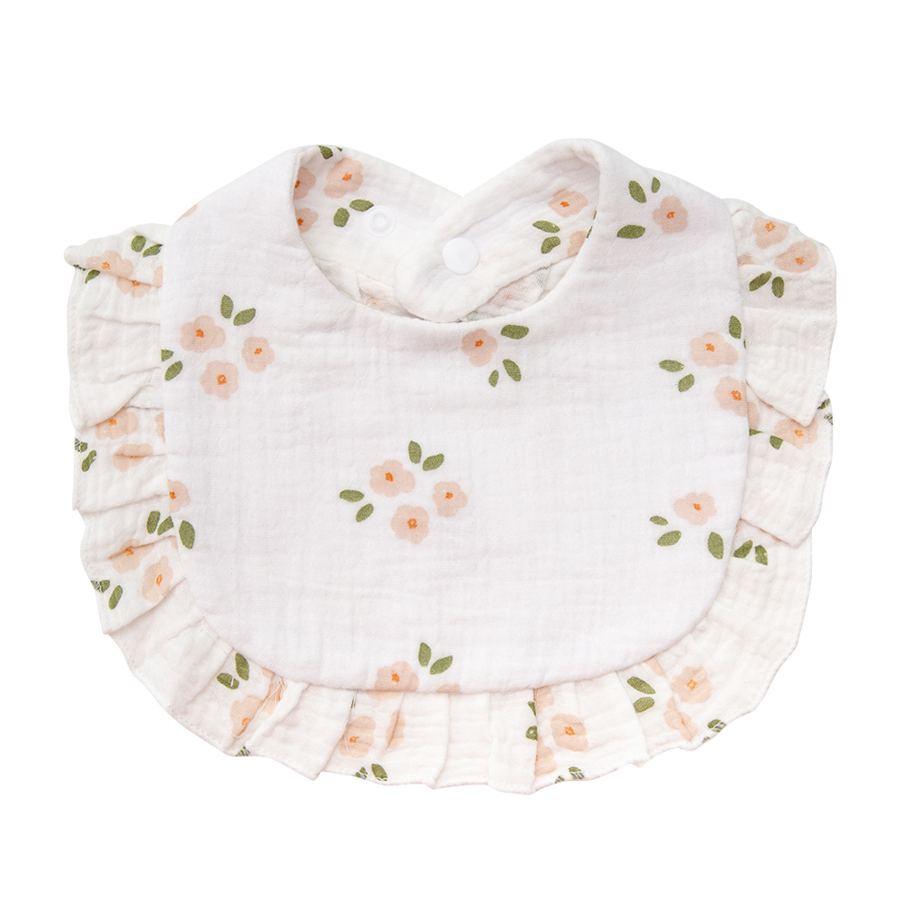 CA Bebé Bibs Impresión Floral Toalla De Saliva Ajustable Con Cierre De Encaje Muselina Algodón Ropa De Baño Para Niñas Arco Iris a Grado