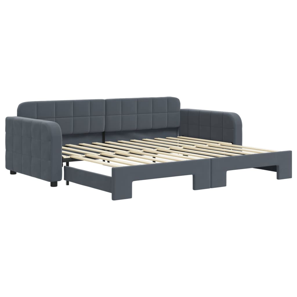 vidaXL Sofá cama nido terciopelo gris oscuro 90x200 cm