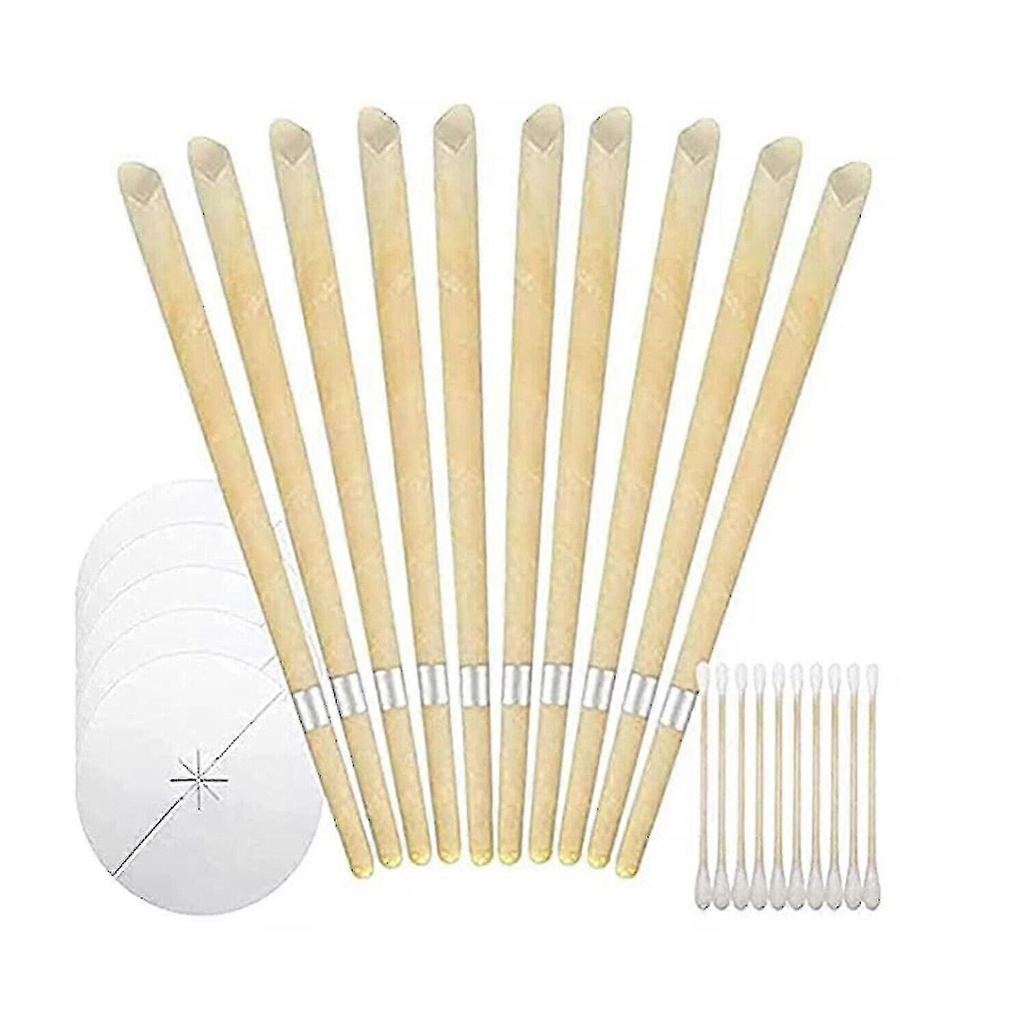 40 Pcs Handcrafted Ear Wax Removal Kit, Made With Beeswax Coated Paper