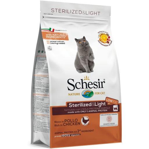 Schesir Pienso Light de Pollo para Gatos Esterilizados (Gatos , Comida , Pienso) - 1.5 Kg
