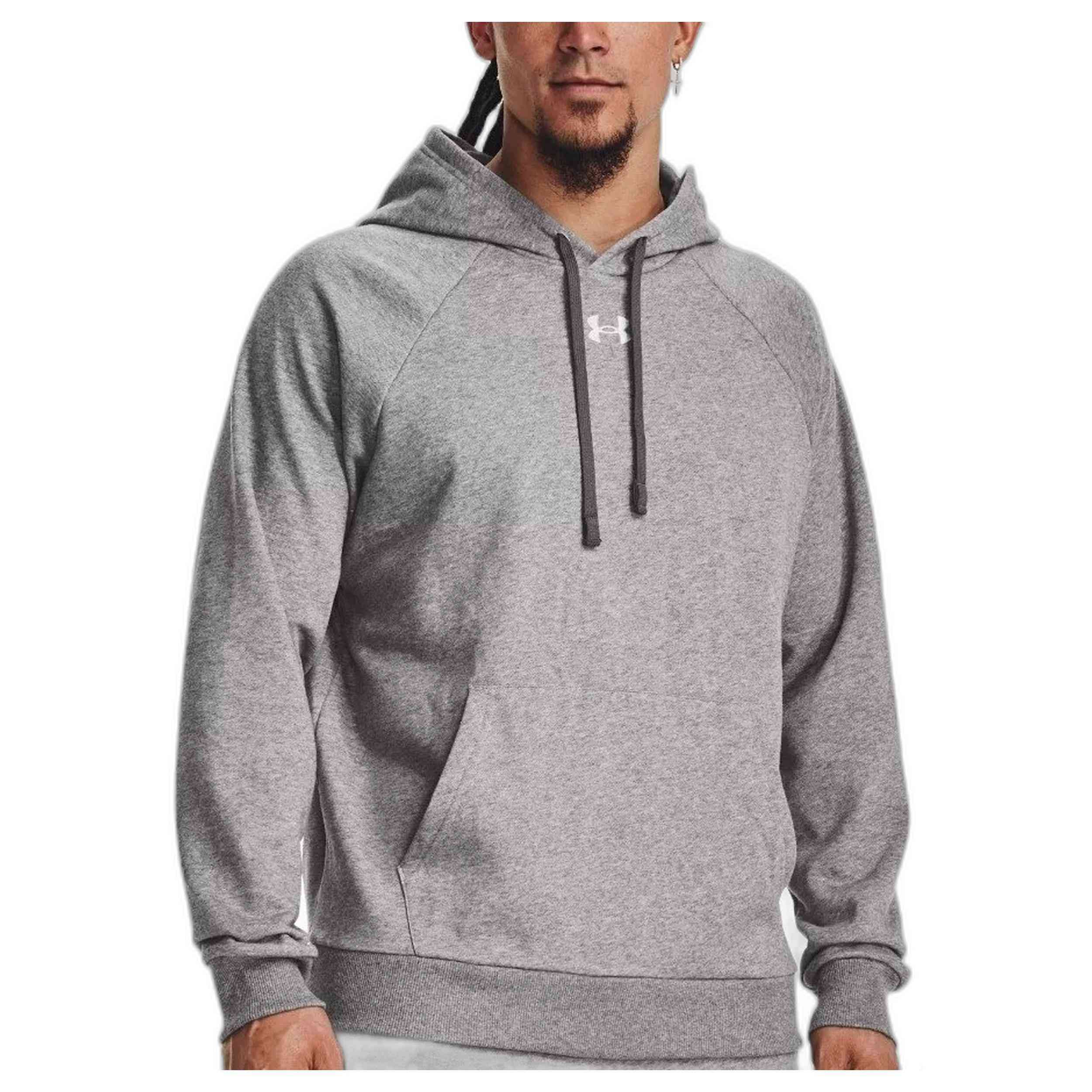 Sudadera con Capucha Under Armour Rival Fleece para hombre en color gris
